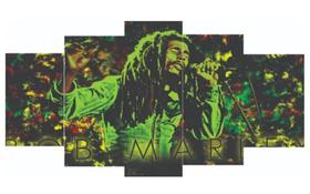 Conjunto 5 Quadros Decorativos bob marley"