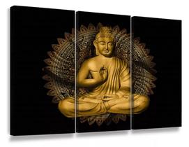 Conjunto 5 Quadros Decorativos Buda Meditação"