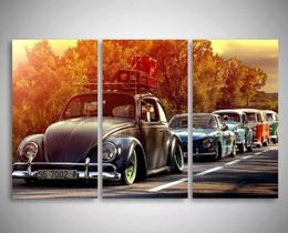 Conjunto 5 Quadros Decorativos fila de carros"