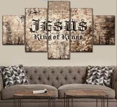 Conjunto 5 Quadros Decorativos jesus e rei cristo "