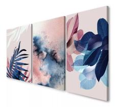 Conjunto 5 Quadros Decorativos Paisagem Flores"