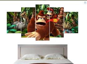 Conjunto 5 Quadros Donkey Kong Super Nintendo" - aero print