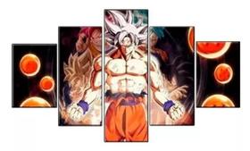 Conjunto 5 Quadros Drgon Ball Z Arte Moderna"