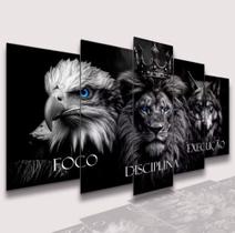 Conjunto 5 Quadros foco disciplina execução"
