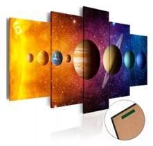 Conjunto 5 Quadros Geografia Planetas Universo"
