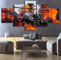 Conjunto 5 Quadros Helicóptero Militar" Conjunto 5 Quadros Helicóptero Militar"