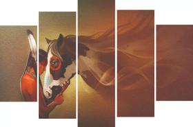 Conjunto 5 Quadros Indio Com Cavalo " Conjunto 5 Quadros Indio Com Cavalo "
