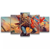 Conjunto 5 Quadros Iron Maiden The Trooper"