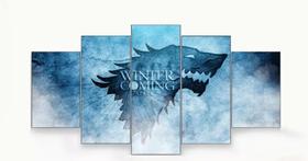 Conjunto 5 Quadros Lobo Game Of Thrones"