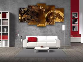 Conjunto 5 Quadros Lua E Baloes"