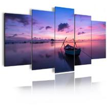 Conjunto 5 Quadros Mar Barco Amanhecer " Conjunto 5 Quadros Mar Barco Amanhecer "