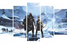 Conjunto 5 Quadros Mosaico God Of War Ragnarok"