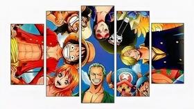 Conjunto 5 Quadros One Piece Anime Desenhos" Conjunto 5 Quadros One Piece Anime Desenhos"