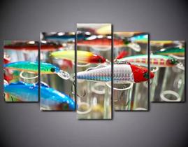 Conjunto 5 Quadros Pesca Iscas Artificiais"