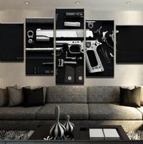 Conjunto 5 Quadros Pistola Arma De Fogo " Conjunto 5 Quadros Pistola Arma De Fogo "