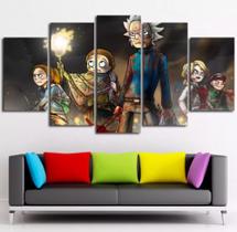 Conjunto 5 Quadros Rick And Morth "