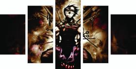 Conjunto 5 Quadros Sala Quarto Luxo Naruto Sasuke 06