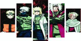 Conjunto 5 Quadros Sala Quarto Luxo Naruto Sasuke 74