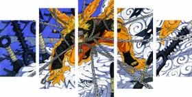 Conjunto 5 Quadros Sala Quarto Luxo Naruto Sasuke 78