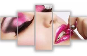 Conjunto 5 Quadros Salao De Beleza Maquiagem Rosas Batom" Conjunto 5 Quadros Salao De Beleza Maquiagem Rosas Batom"