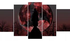 Conjunto 5 Quadros Uchiha Itachi Sharingan Anime"