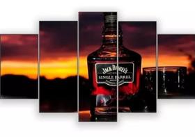 Conjunto 5 Quadros Whisky Famoso "