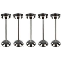 Conjunto 5 Suportes Balde de Gelo Arienzo Brinox Inox 20x60,5cm Champanheira de Chão Restaurante Bar