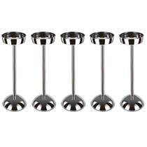 Conjunto 5 Suportes Balde de Gelo Arienzo Brinox Inox 20x60,5cm Champanheira de Chão Restaurante Bar