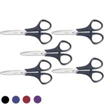 Conjunto 5 Tesouras Escolar Sem Ponta 5" Monster Tramontina Infantil Pequena Cores Diversas