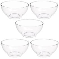 Conjunto 5 Tigelas Plásticas Redondas 3,1L para Salada Sobremesa Restaurante Buffet