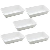 Conjunto 5 Travessas Refratários de Porcelana Branca 750ml Buffet Restaurante Línea Lyor Conjunto 5 Travessas Refratários de Porcelana Branca 750ml Buffet Restaurante Línea Lyor