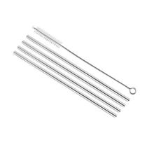 Conjunto 5Pcs Canudo Inox Reto+Esc Descomplica