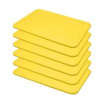 Conjunto 6 Bandejas Plásticas Self-service Refeição 48 X 32,5 X 2 Br-100 Amarela - Della Plast