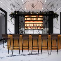 Conjunto 6 Banquetas Bancos Alta Para Bancada Cozinha Gourmet Bar Balcão Ilha Piscina Area Lazer Itagold