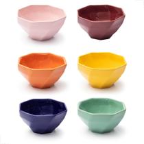 Conjunto 6 Bowls 350ml Tigela Cumbuca Cerâmica para Saladas Cereais Sopas Sobremesas