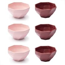 Conjunto 6 Bowls 350ml Tigela Cumbuca Cerâmica para Saladas Cereais Sopas Sobremesas