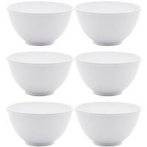 Conjunto 6 Bowls de Melamina Brancas Basic Lyor Cumbucas para Frutas Cereais Ingredientes