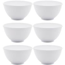 Conjunto 6 Bowls de Melamina Brancas Basic Lyor Cumbucas para Frutas Cereais Ingredientes