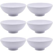 Conjunto 6 Bowls de Melamina Brancos 400ml Cumbuquinhas Tigelas Lyor Sobremesa Frutas