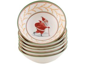 Conjunto 6 bowls decorados Acetinado Ho Ho Ho Natal