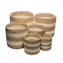 Conjunto 6 Cachepots De Fibra Natural Forro - Wolff