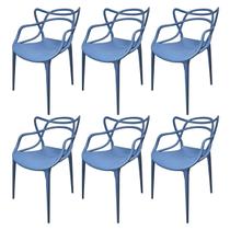 Conjunto 6 Cadeiras Allegra Azul Zimbro em Polipropileno