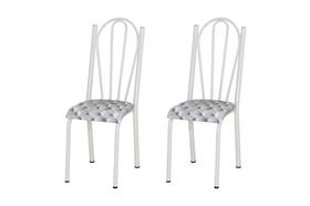 Conjunto 6 Cadeiras América 021 Branco Liso - Artefamol