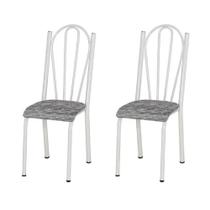 Conjunto 6 Cadeiras América 021 Branco Liso - Artefamol