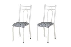 Conjunto 6 Cadeiras América 023 Branco Liso - Artefamol