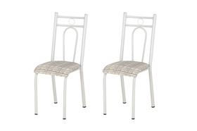 Conjunto 6 Cadeiras América 023 Branco Liso - Artefamol