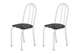 Conjunto 6 Cadeiras América 050 Branco Liso - Artefamol