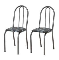 Conjunto 6 Cadeiras América 050 Cromo Preto - Artefamol