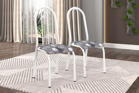 Conjunto 6 Cadeiras América 056 Branco Liso - Artefamol