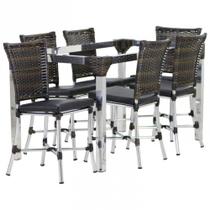 Conjunto 6 Cadeiras Angra E Mesa De Jantar Haiti Em Alumínio - Trama Original